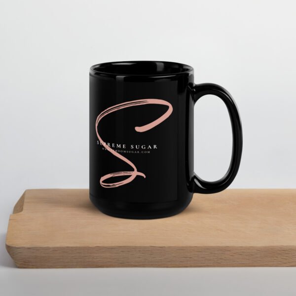 Supreme Sugar Logo Mug – Glossy Black